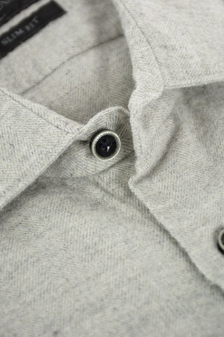 ID SLIM FIT Twill Cotton Shirt with Embroidered Logo