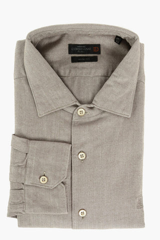 ID Camicia Herringbone SLIM FIT con Logo Ricamato