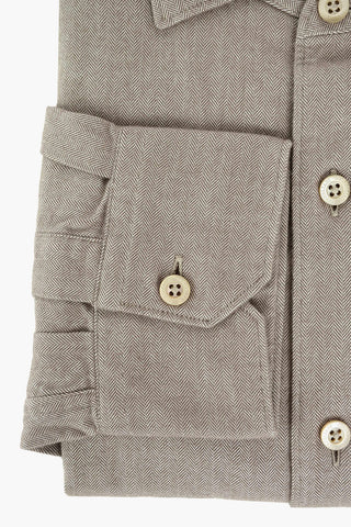 ID Camicia Herringbone SLIM FIT con Logo Ricamato