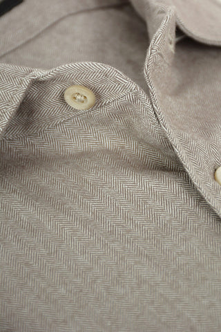 ID Camicia Herringbone SLIM FIT con Logo Ricamato