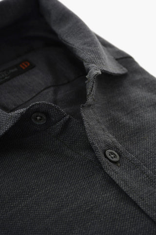 ID Hopsack Cotton Shirt with Embroidered Logo