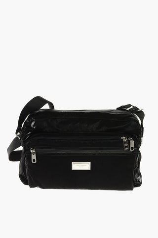 Nylon Crossbody Bag with Outer Pockets
