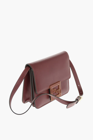 Leather FAB Shoulder Bag with Jewel Logo