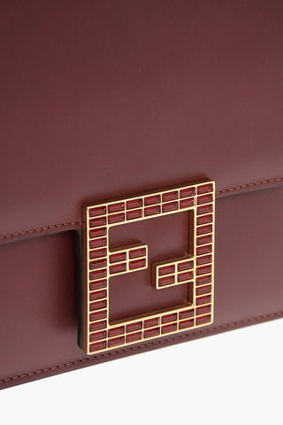Leather FAB Shoulder Bag with Jewel Logo