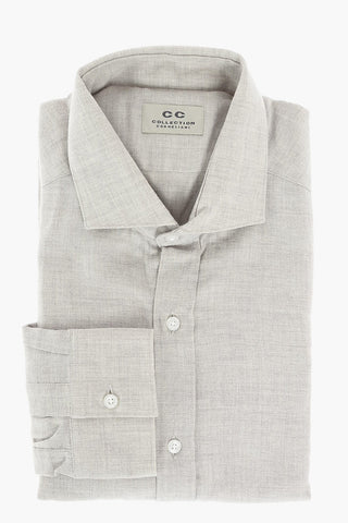 CC COLLECTION Flannel Shirt with Standard Collar