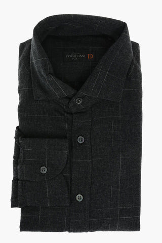 ID Windowpane Herringbone Cotton Shirt