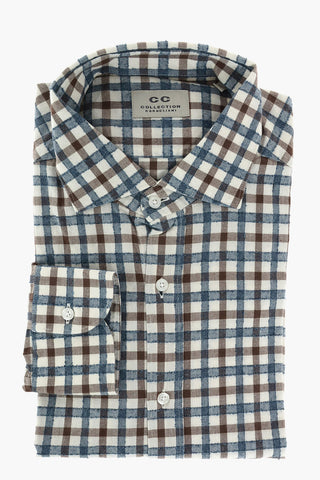 CC COLLECTION Camicia Tattersall con Collo Francese