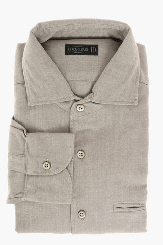 ID Herringbone Cotton Shirt with Breast-pocket