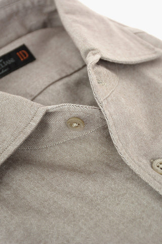 ID Herringbone Cotton Shirt with Breast-pocket