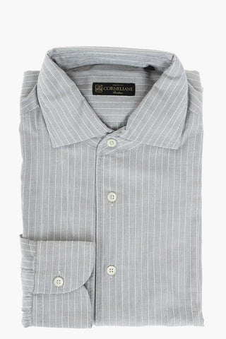 Standard Collar Pinstriped Shirt