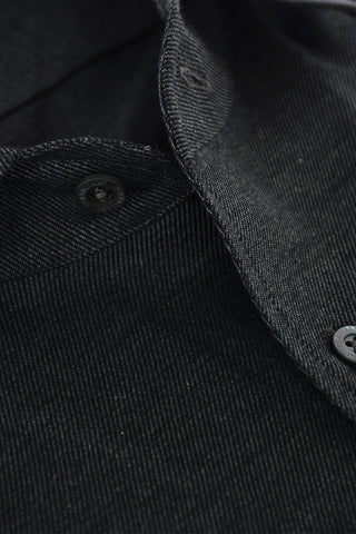 ID Twill Cotton Shirt with Breast-pocket and Embroidered Logo