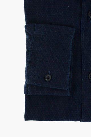 CC COLLECTION Honeycomb Motif Twill Cotton Shirt
