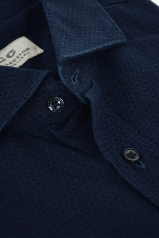 CC COLLECTION Honeycomb Motif Twill Cotton Shirt