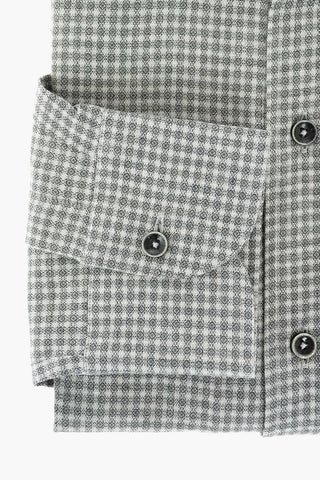 ID Geometric Patterned Cotton Shirt with Breast-pocket