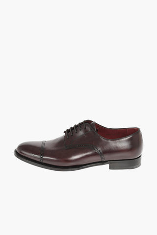 Brogue Brushed Leather Derby Shoes with Shoetrees