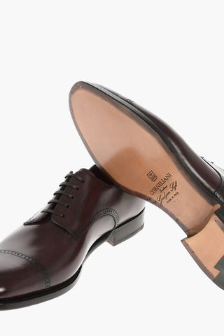 Brogue Brushed Leather Derby Shoes with Shoetrees