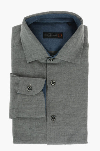 ID Twill Cotton Shirt with Standard Collar