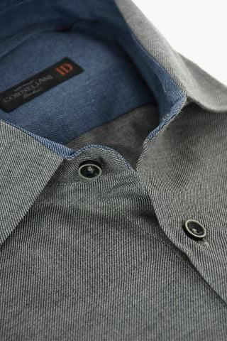 ID Twill Cotton Shirt with Standard Collar