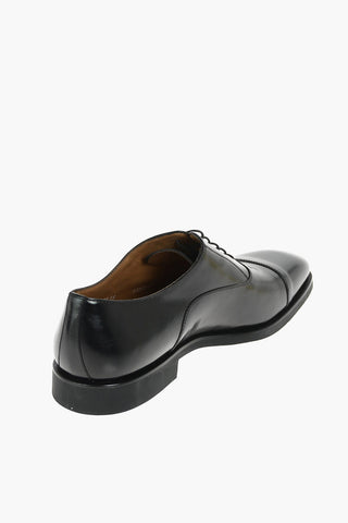 Derby in Pelle Stringate con Suola in Cuoio