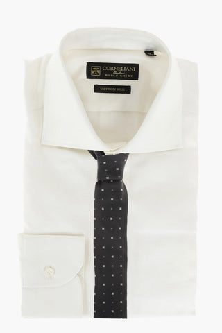 NOBLE SHIRT Camicia in Seta e Cotone con Collo Francese