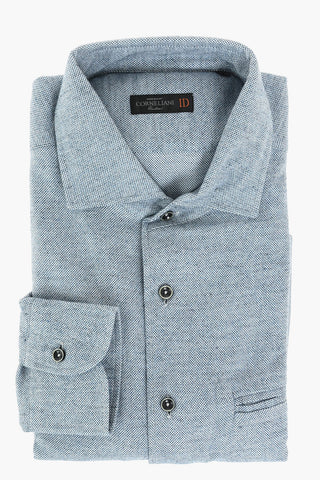 ID Hopsack Cotton Shirt with Breast-pocket