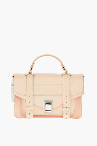 Borsa a Spalla in Pelle Martellata con Manico
