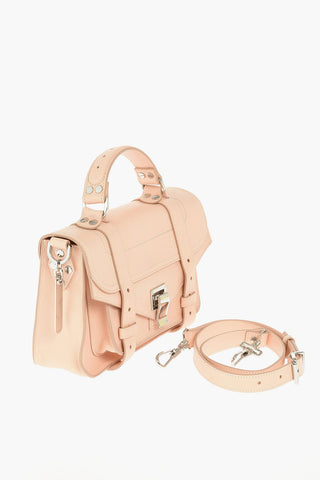 Borsa a Spalla in Pelle Martellata con Manico