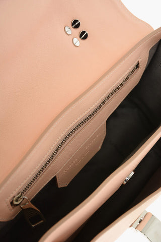 Borsa a Spalla in Pelle Martellata con Manico