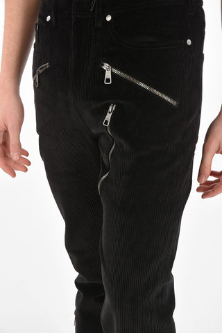 Pantaloni Multitasca in Velluto a Coste con Zip