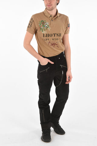 Pantaloni Multitasca in Velluto a Coste con Zip