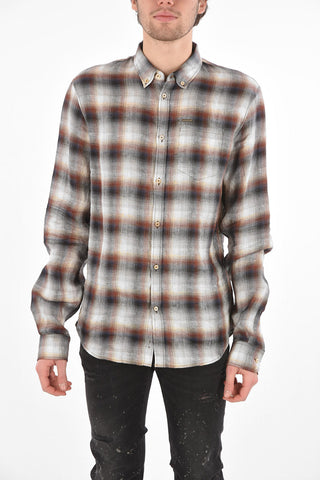 Button-down Collar Linen Shirt with Breast-pocket