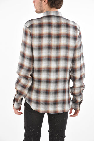 Button-down Collar Linen Shirt with Breast-pocket