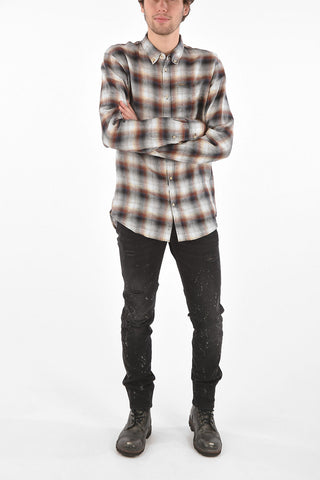 Button-down Collar Linen Shirt with Breast-pocket