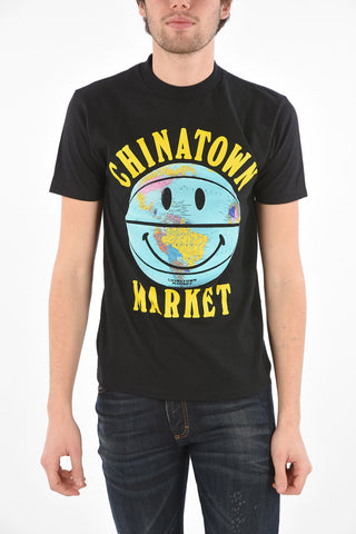 SMILEY T-shirt globe ball Stampata