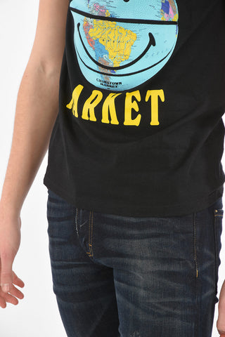 SMILEY T-shirt globe ball Stampata