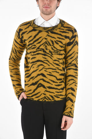 Crew Neck Tiger Wool Blend Sweater