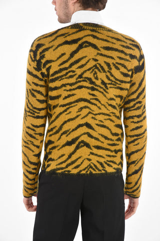 Crew Neck Tiger Wool Blend Sweater