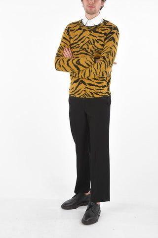 Crew Neck Tiger Wool Blend Sweater