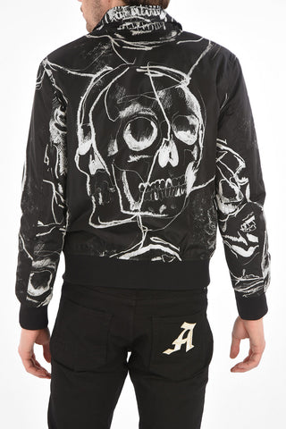SKULL Padded Bomber Jacket with Standard Collar