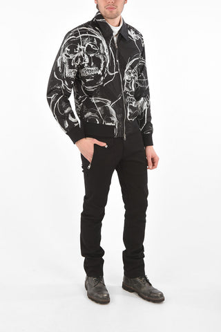 SKULL Padded Bomber Jacket with Standard Collar