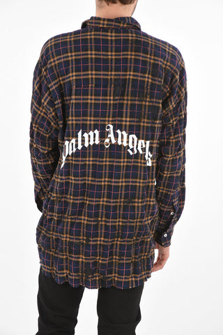 Plaid Check Shirt with Back Printed Logo