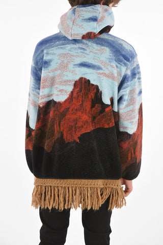 CANYON Fleece Hoodie with Breast-pockets and Fringes
