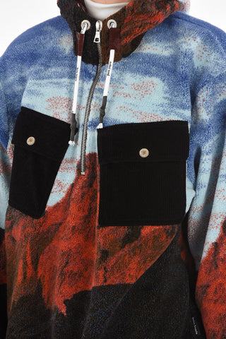 CANYON Fleece Hoodie with Breast-pockets and Fringes