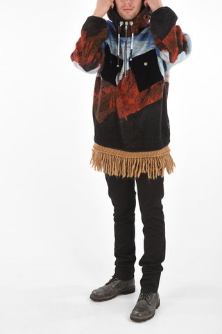 CANYON Fleece Hoodie with Breast-pockets and Fringes