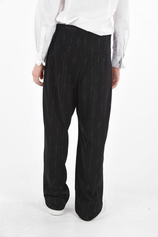 Logoed Pinstripe Pants