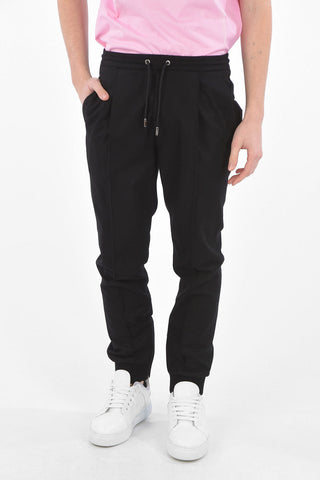 ATELIER virgin wool drawstring waist jogger pants with Ankle Zip