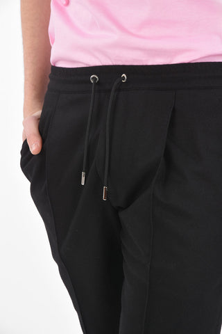 ATELIER virgin wool drawstring waist jogger pants with Ankle Zip