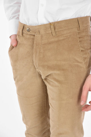 Pantaloni a Vita Bassa in Velluto a Coste