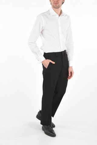 Wool Cropped Pants with Pleat