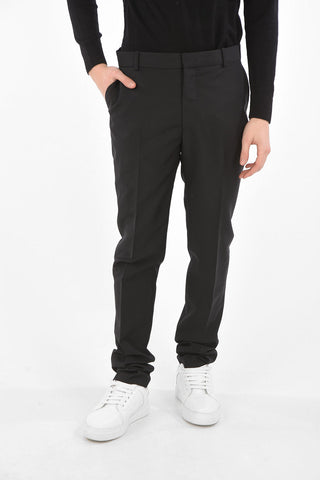 Pantaloni in Lana e Mohair con Piega